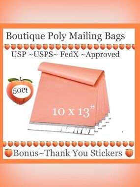50ct 10x13’ Designer PolyMailers ~BONUS ⭐️ 50ct Free Thank You Stickers 🍑🆕🍑